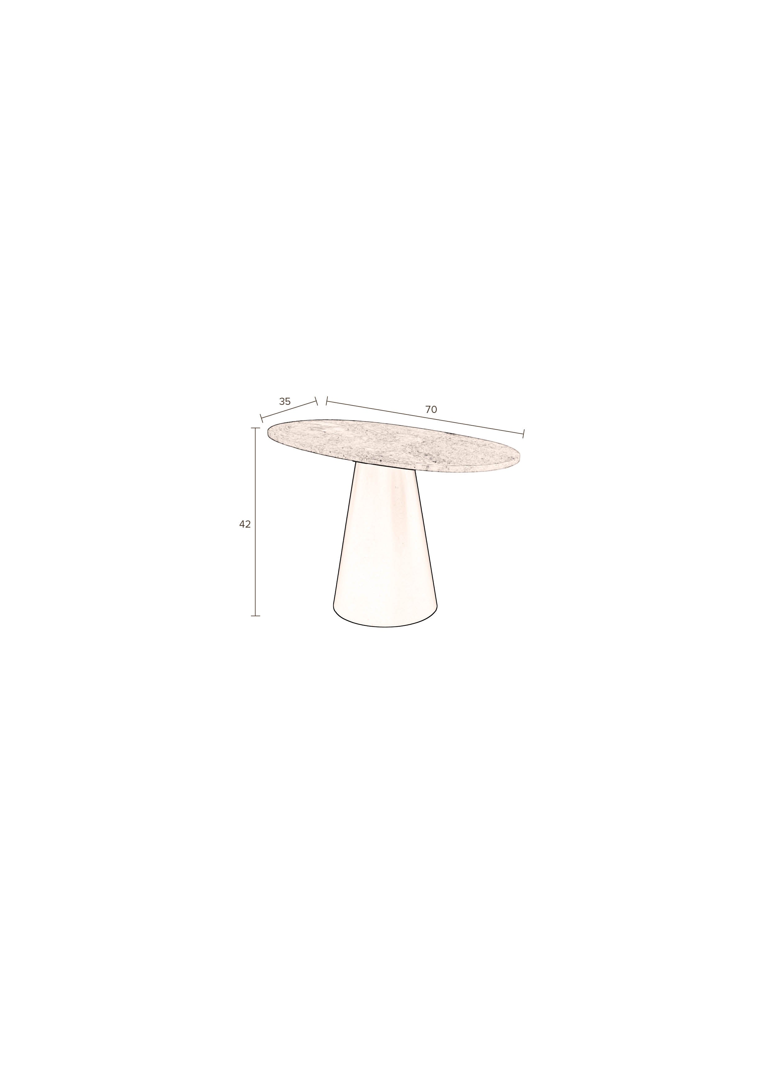 Dutchbone Yesred White Marble Oval Coffee Table